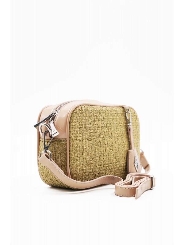 Cube Özel Seri Koyu Bej Ekose Detay Kadın Omuz Çantası