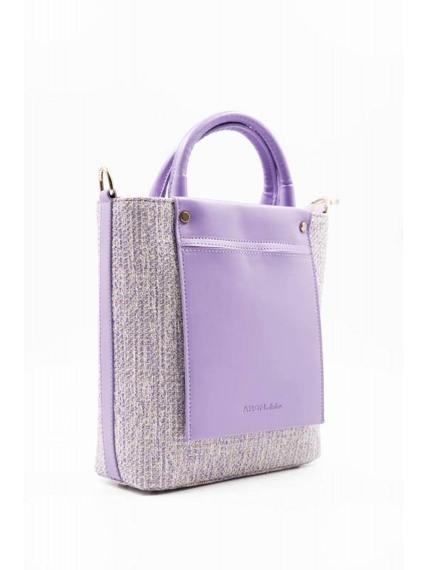 Valentina Özel Seri Lila Ekose Detay Kadın Omuz Çantası