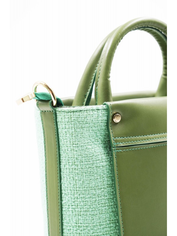 Valentina Özel Seri Yeşil Ekose Detay Kadın Omuz Çantası