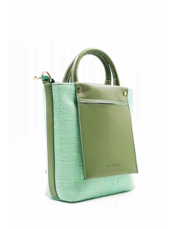 Valentina Özel Seri Yeşil Ekose Detay Kadın Omuz Çantası