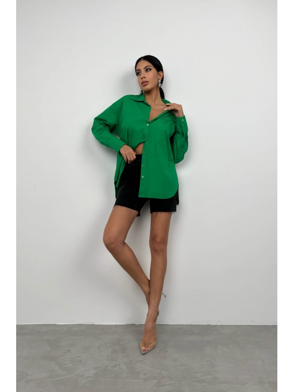 Sırt Dekolteli Bağcıklı Gömlek 23S18011-Yeşil