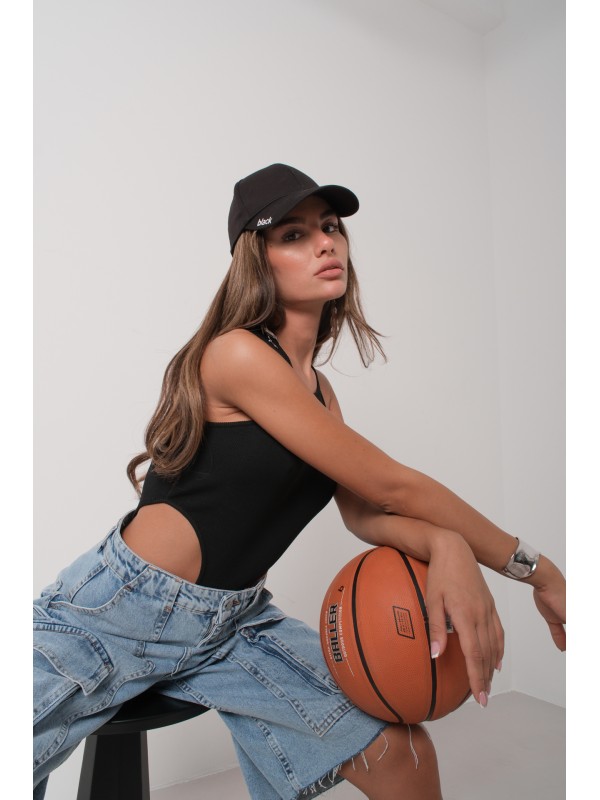 Pencere Detay Yüzücü Bodysuit 24S22001-Siyah