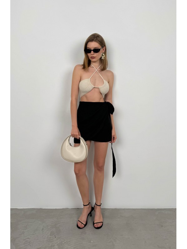 Göğüs Dekolteli Dokulu Bra 24S54027-Taş