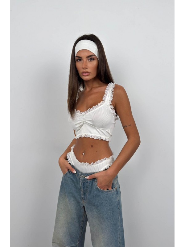 Dantel Detaylı Külot 24S55006-Beyaz