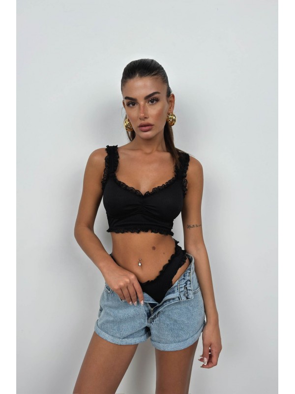 Dantel Detaylı Külot 24S55006-Siyah