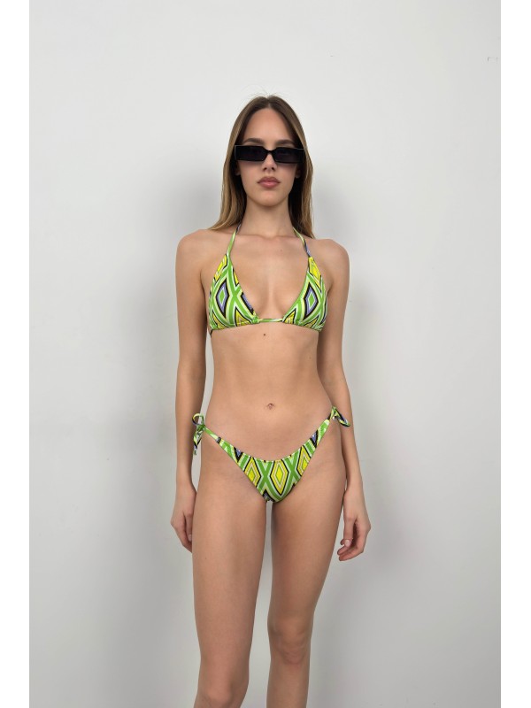 Baskılı Bikini Takım 8524-Yeşil