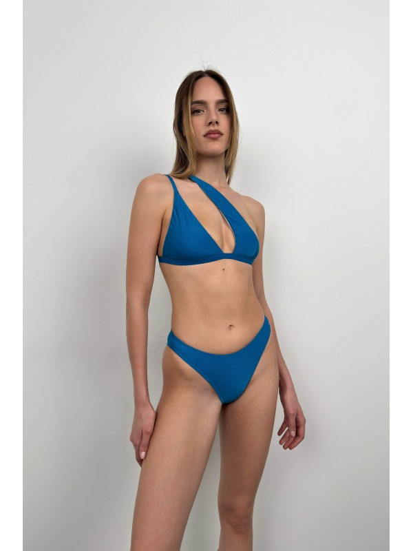 Tek Omuz Bikini Takım 8526-Mavi