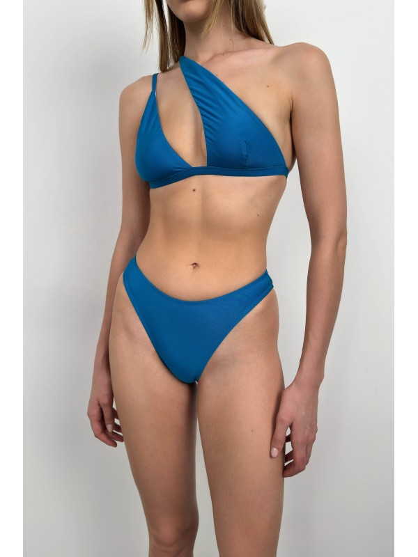 Tek Omuz Bikini Takım 8526-Mavi