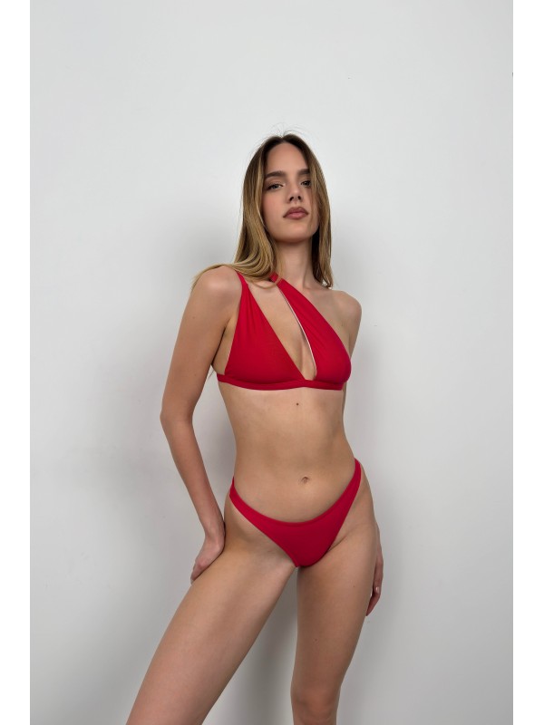 Tek Omuz Bikini Takım 8526-Pembe