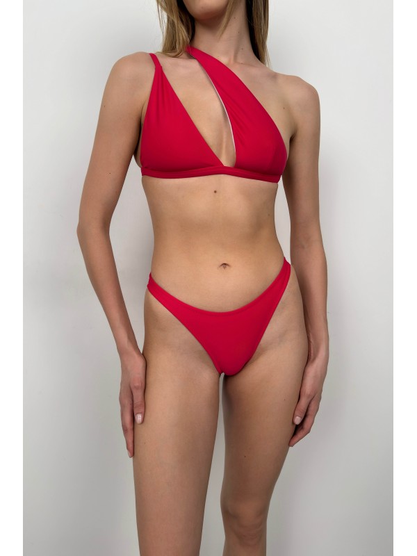 Tek Omuz Bikini Takım 8526-Pembe