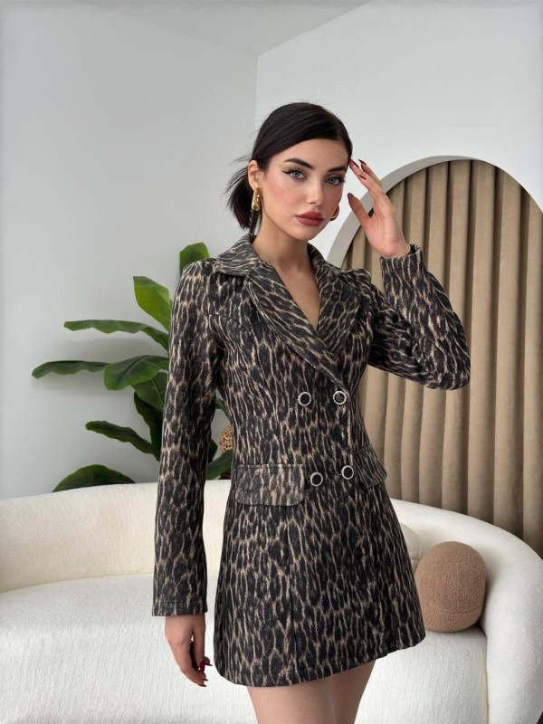 Darlin Ceket Elbise ETK-00508-leopar
