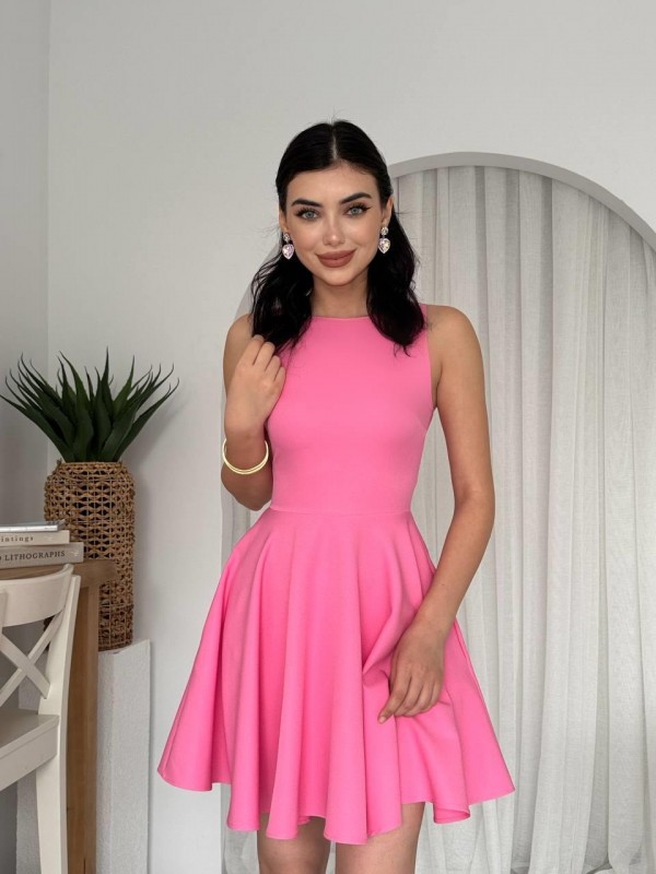 Berl Cep Detaylı Elbise ETK-00585-pembe