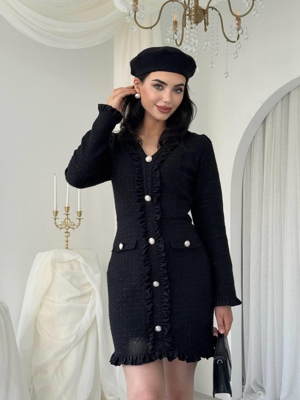 Orse Mini Elbise ETK-00777-siyah