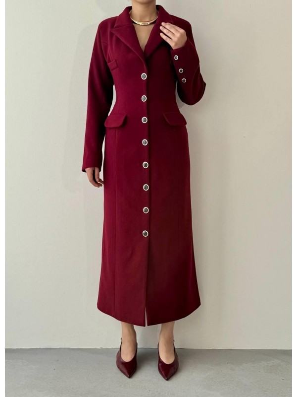Marya Ceket Elbise ETK-00787-bordo