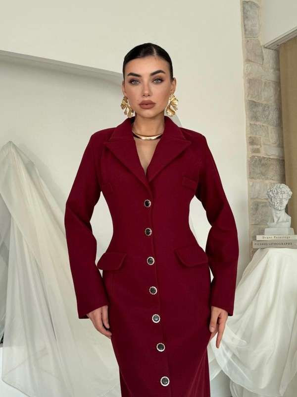 Marya Ceket Elbise ETK-00787-bordo