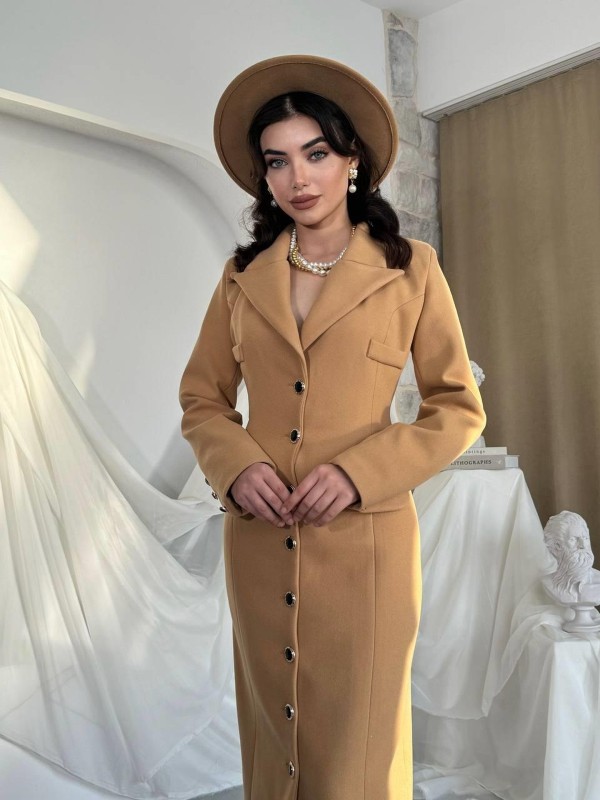 Marya Ceket Elbise ETK-00787-camel