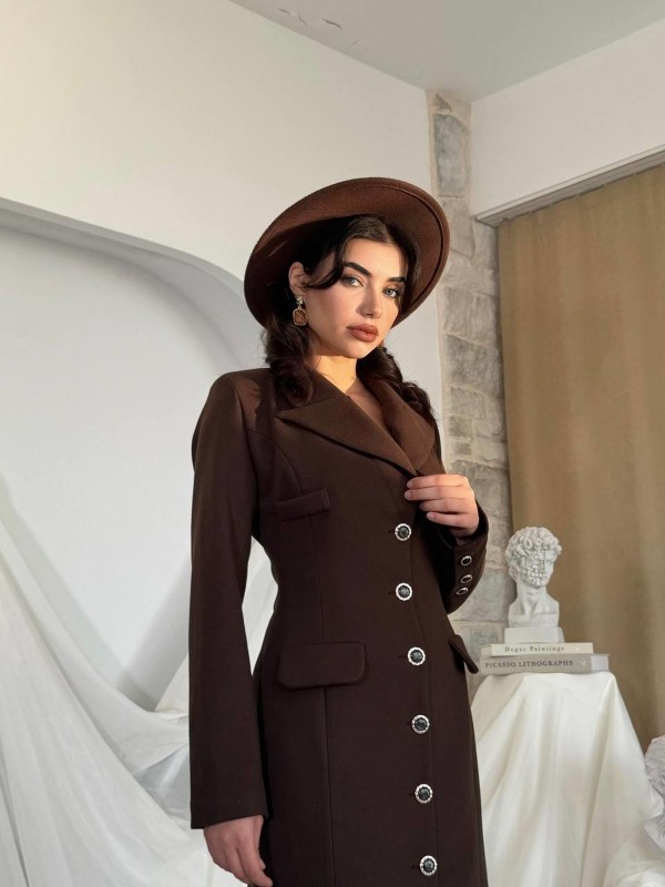 Marya Ceket Elbise ETK-00787-kahve