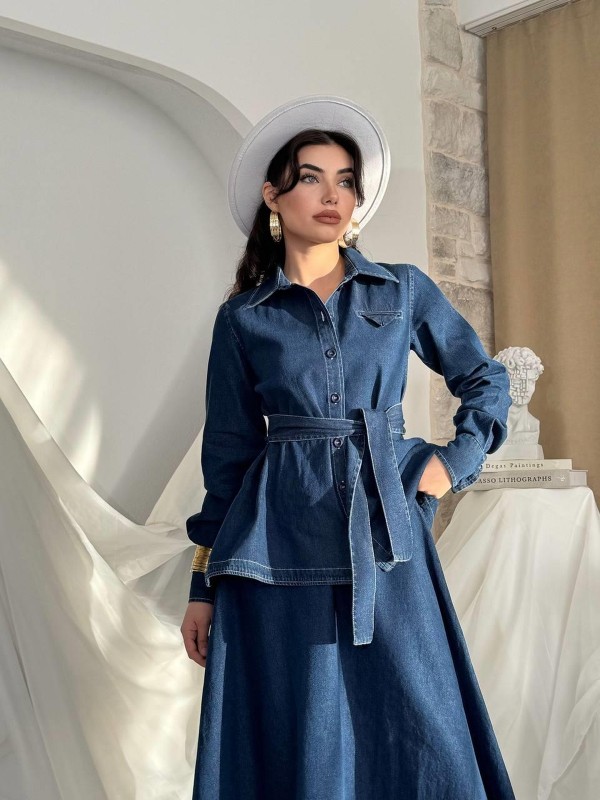 Lınor Kemerli İkili Takım ETK-00805-koyu-mavi