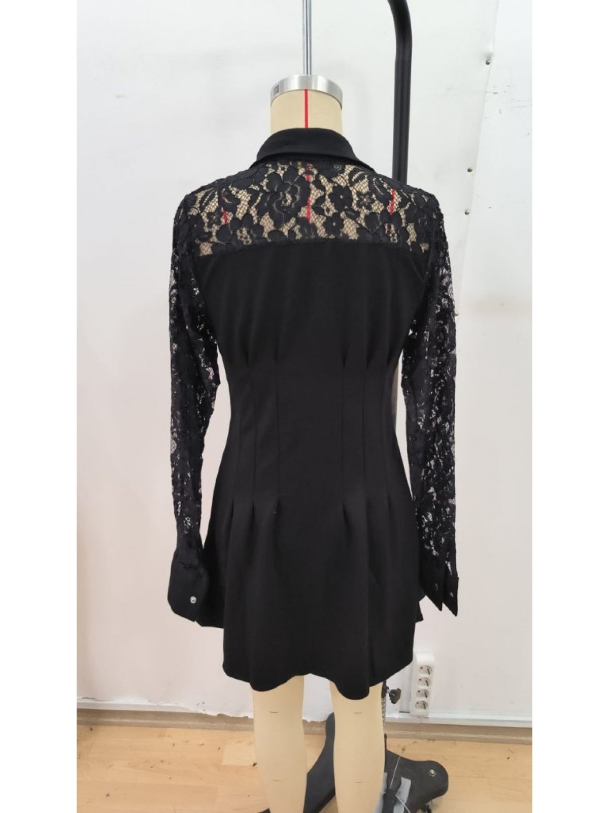 Kadın Uzun Kollu Yakalı önden Düğmeli Cep Detaylı Mini Modal Elbise , 28657