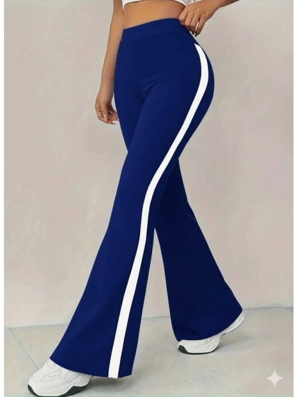 Kadın Yüksek Bel İspanyol Paçalı Yanlardan şerit Detaylı Dalgıç Tayt Pantolon, 28786