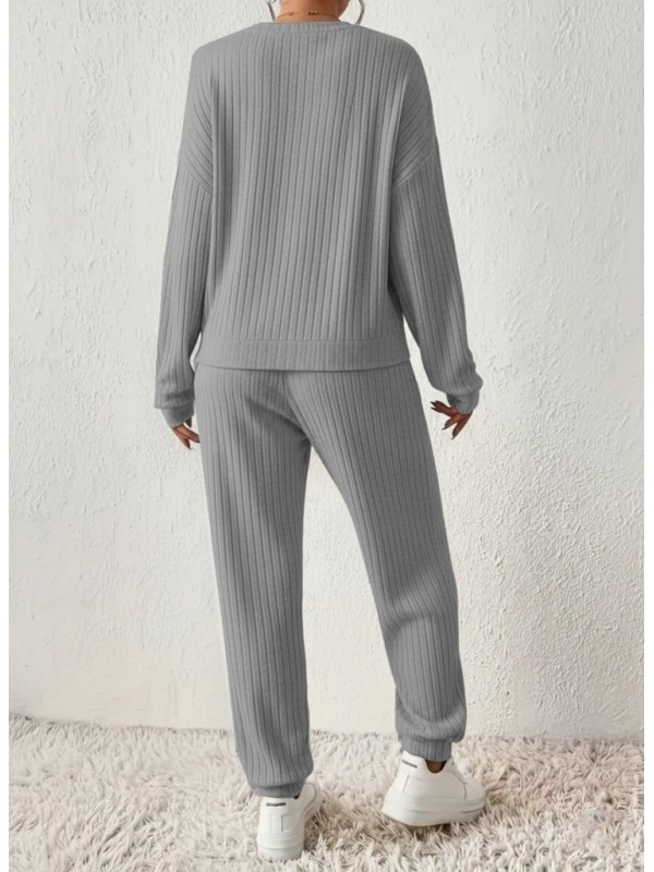 Kadın Uzun Kollu V Yakalı Kaşkorse Bluz Ve Pantolon Ikili Takım , 29401