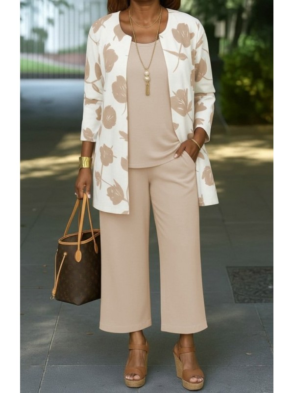 Kadın Uzun Kollu önü Açık Modal Ceket Kolsuz Viskon Iki Iplik Bluz Ve Pantolon üçlü Takım, 29331