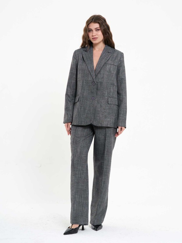 220580 Arka Etek Ucu Yırtmaçlı Ceket Takım