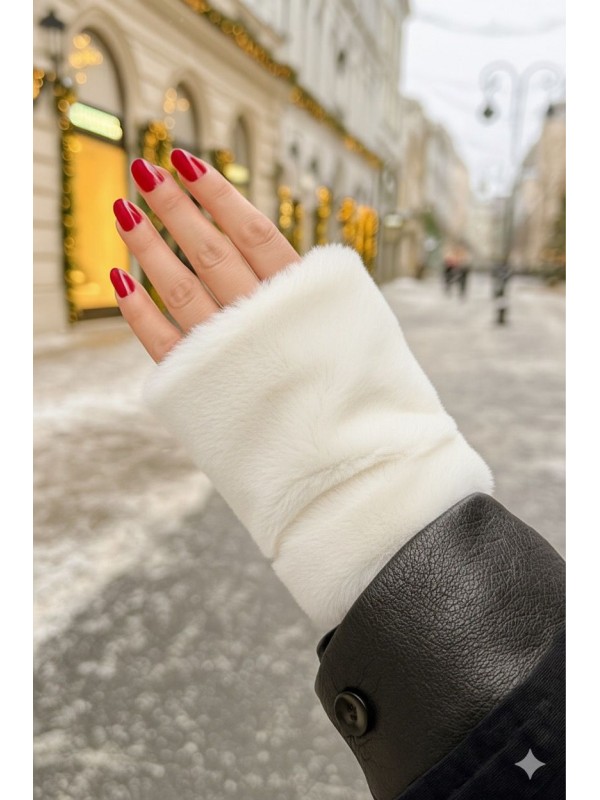 16032 Ekru Peluş Eldiven