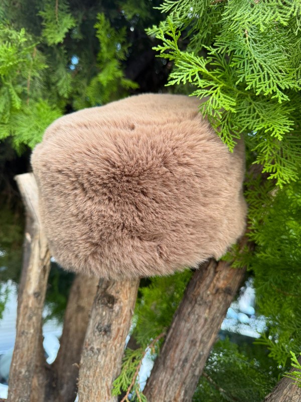 14626 Rus Tarzı Vizon Peluş Kalpak Şapka