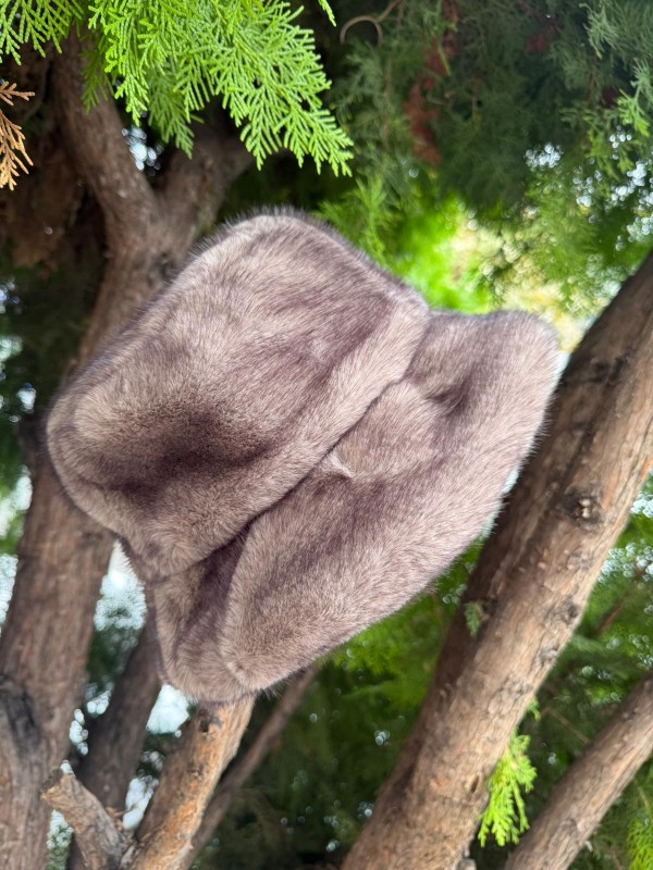 14817 Vizon Peluş Bucket Şapka