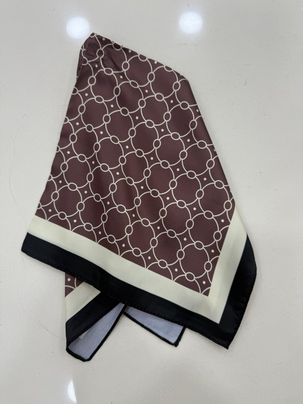 15359 Zincir Desenli Siyah Bandana Fular