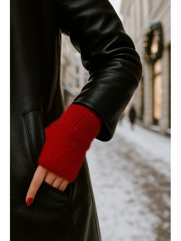 16027-1 Peluş Kırmızı Eldiven