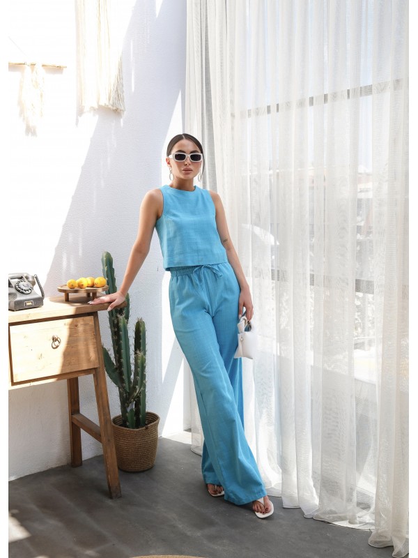 KETEN BLUZ VE PANTOLON İKİLİ TAKIM