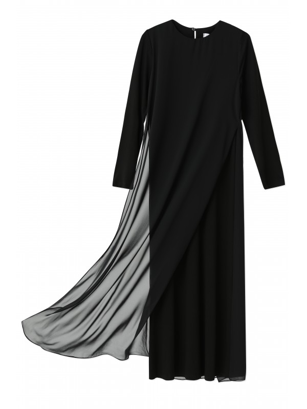 Kadın Şifon Detaylı uzun Elbise