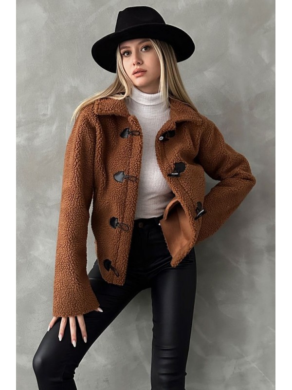 Pamuklu Peluş Toptan Polar - Taba | TOPSHOW | F1536