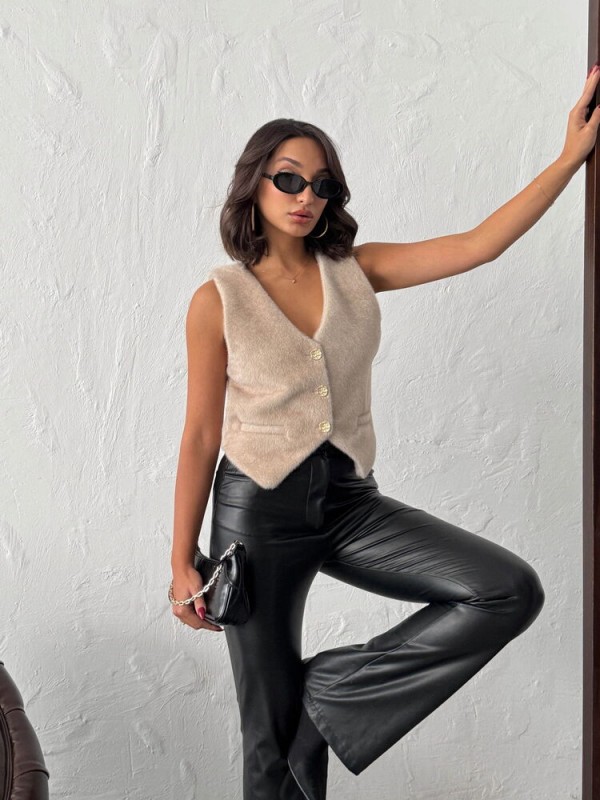 Topshow - Toptan Peluş Yelek - TAŞ