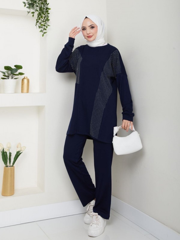 Taş Detaylı Oversize İkili Takım -K.Laci