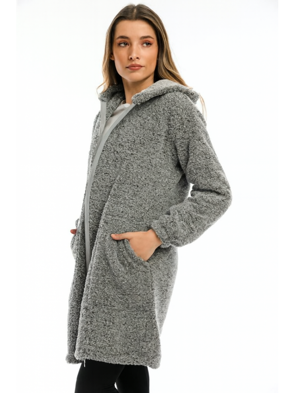 Kadın Fermuarlı Welsoft -Gri