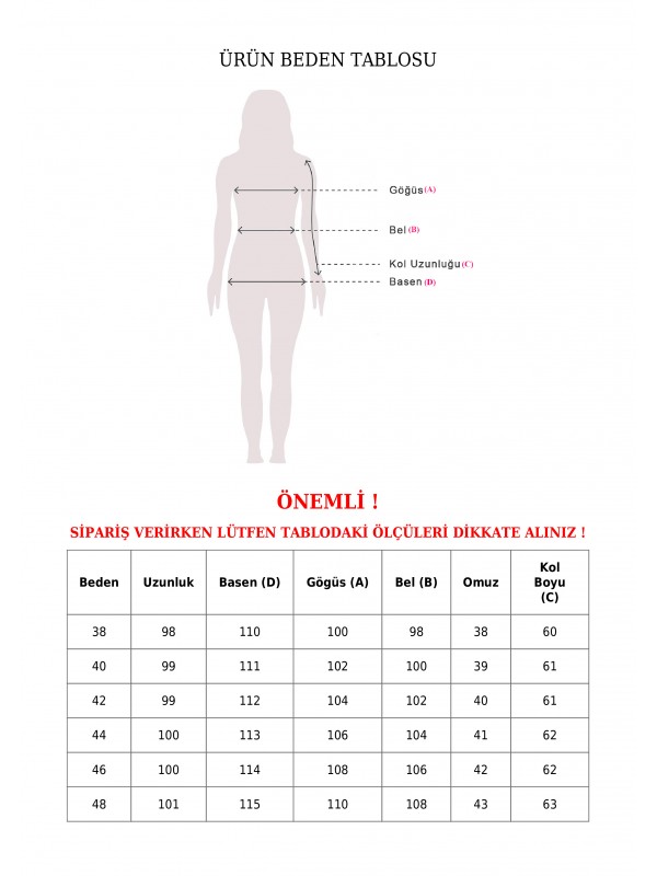 Ahşap Düğmeli Uzun Kot Tunik  -Açık Mavi