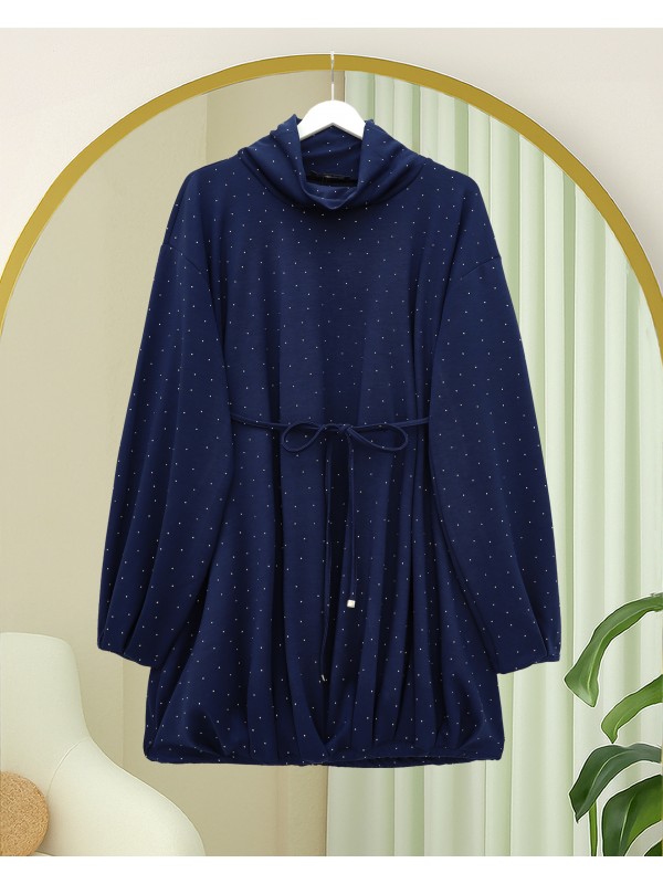 Eteği Lastikli Beli Bağcıklı Yarım Boğazlı Oysho Sweat -Laci