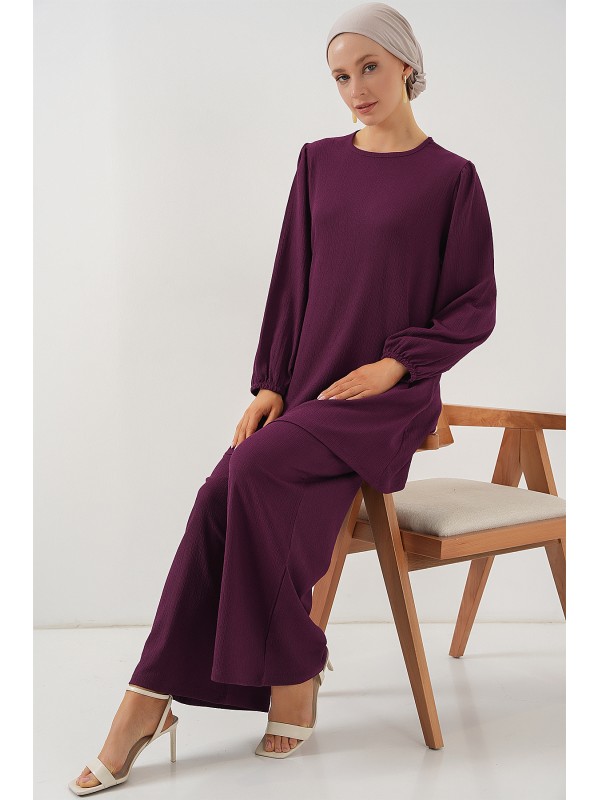 Kadın Tunik Pantolon Alt Üst Takım 6663 - Mor