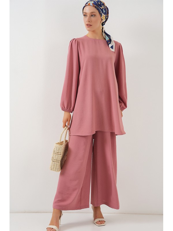 Ayrobin Tunik Pantolon Alt Üst Takım 6712 - Pembe