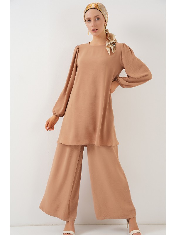 Ayrobin Tunik Pantolon Alt Üst Takım 6712 - Vizon