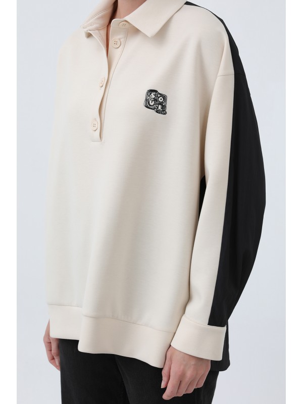 Kadın Önü Nakış Arkası Paraşüt Gömlek -32120GML