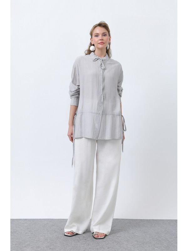 Kadın Bel Büzgü Detaylı Gömlek -32358GML
