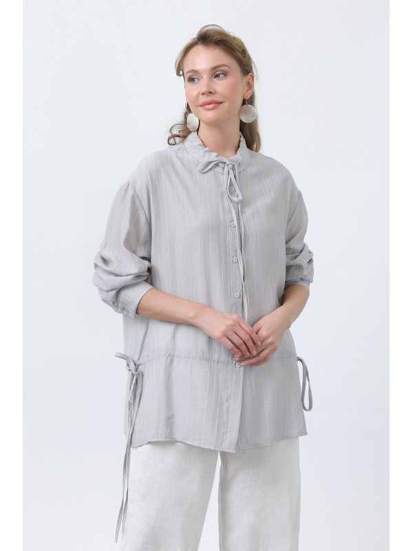 Kadın Bel Büzgü Detaylı Gömlek -32358GML