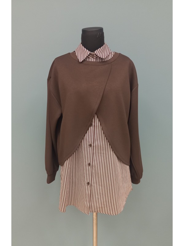 Kadın Çizgi Detaylı Tunik - 10725TUN