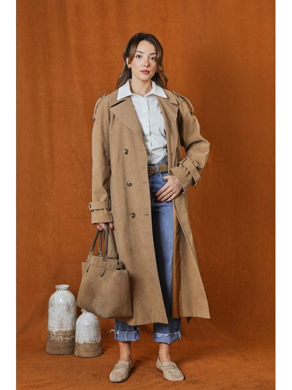 Kadın Süet Trench  -  32407TRC