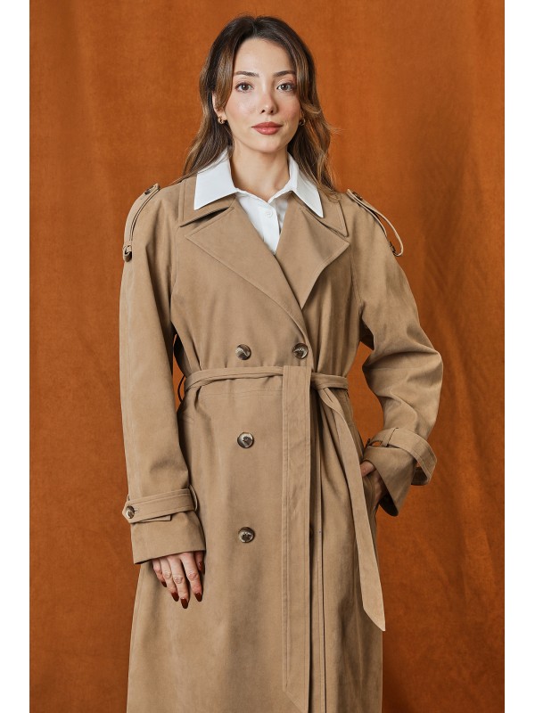 Kadın Süet Trench  -  32407TRC