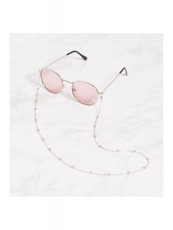 Toptan Kadın Gözlük Zinciri Chic Minik Toplu Silver